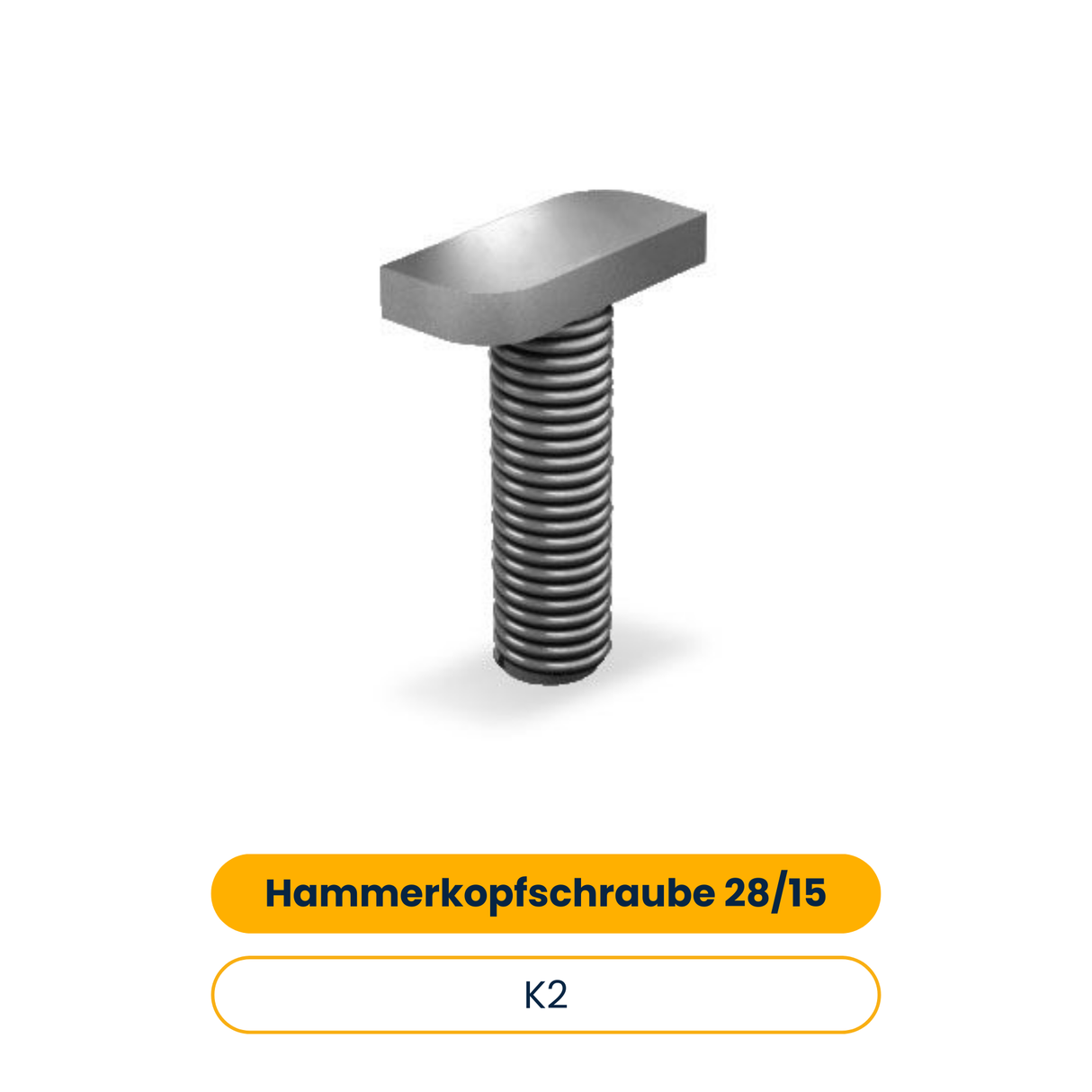 K2 Hammerkopfschraube 28/15 M8x30 (100 Stk.) (Art.-Nr. 1000368)