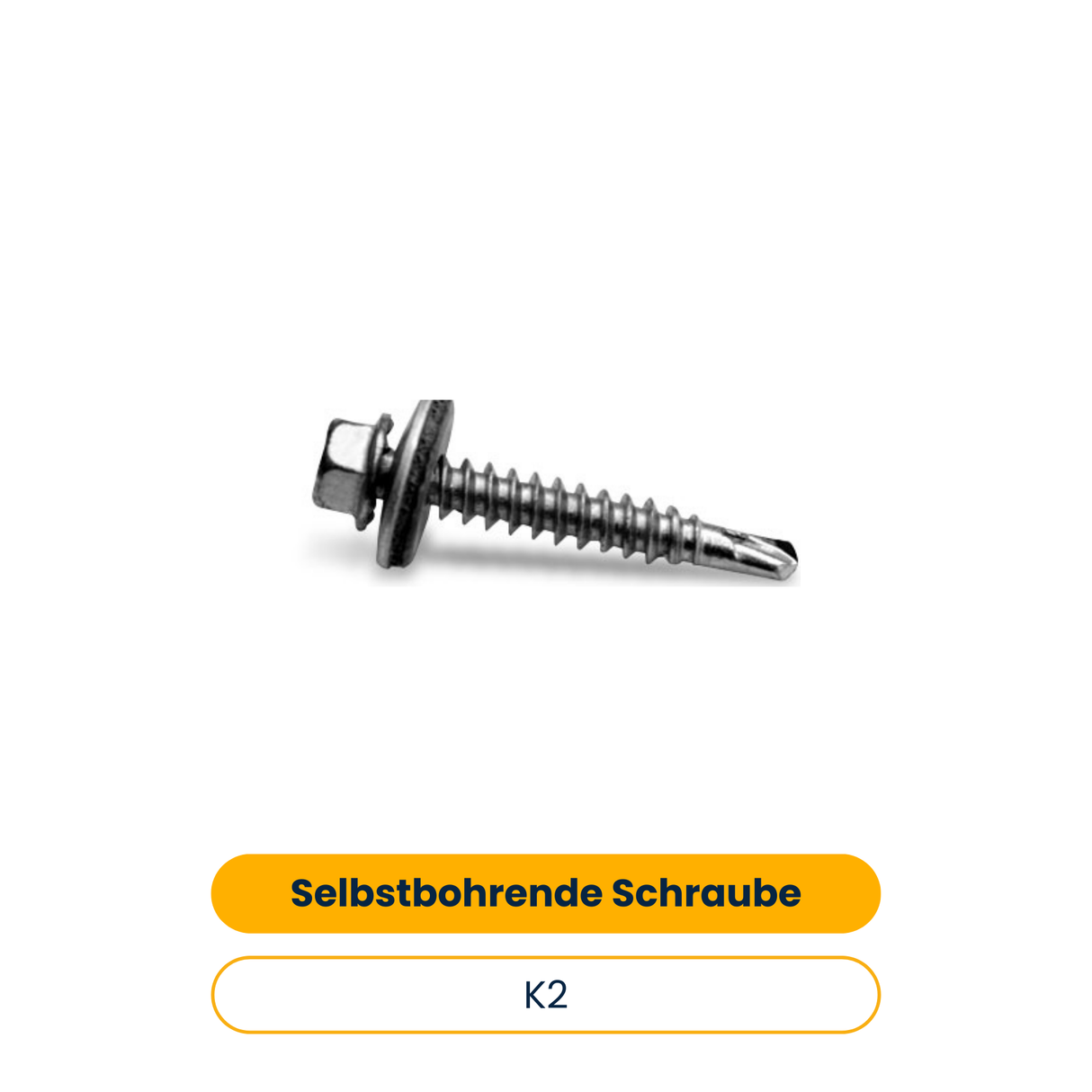 K2 Selbstbohrende Sechskantblechschraube mit Dichtscheibe - 6x35 (500 Stk.) (Art.-Nr. 1001622)