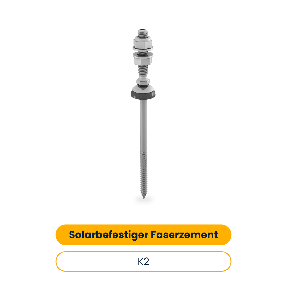 K2 Solarbefestiger mit Faserzement Dichtung 8x100/50 für Holz Unterkonstruktion (25 Stk.) (Art.-Nr. 1003029)