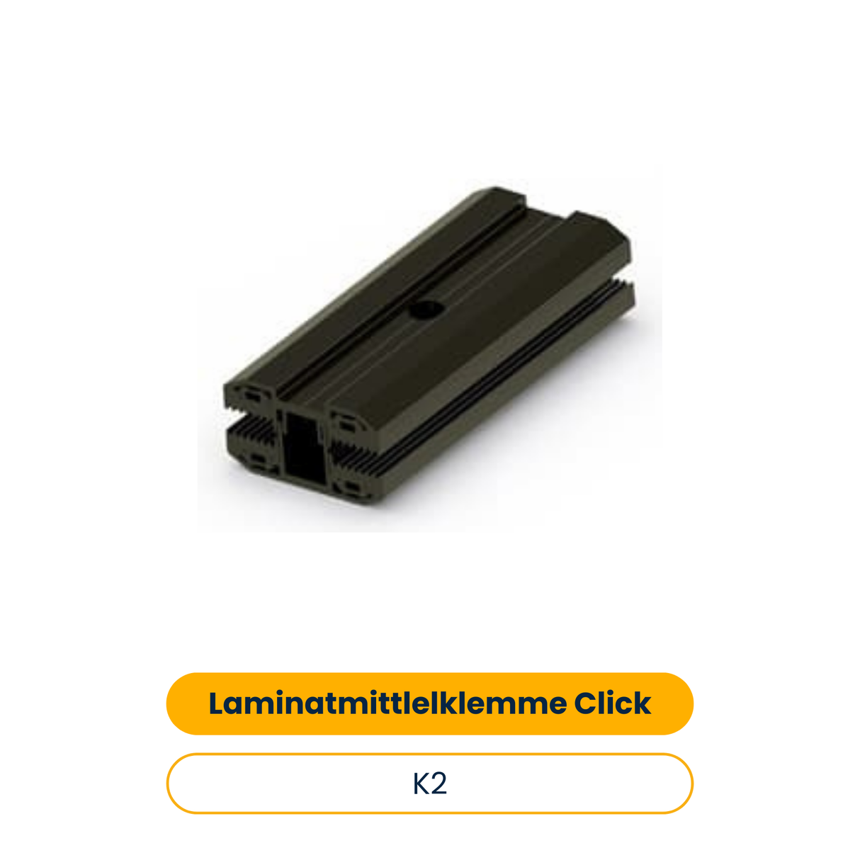 K2 Laminatmittlelklemme Click 5.0, schwarz eloxiert (Art.-Nr. 1005645)