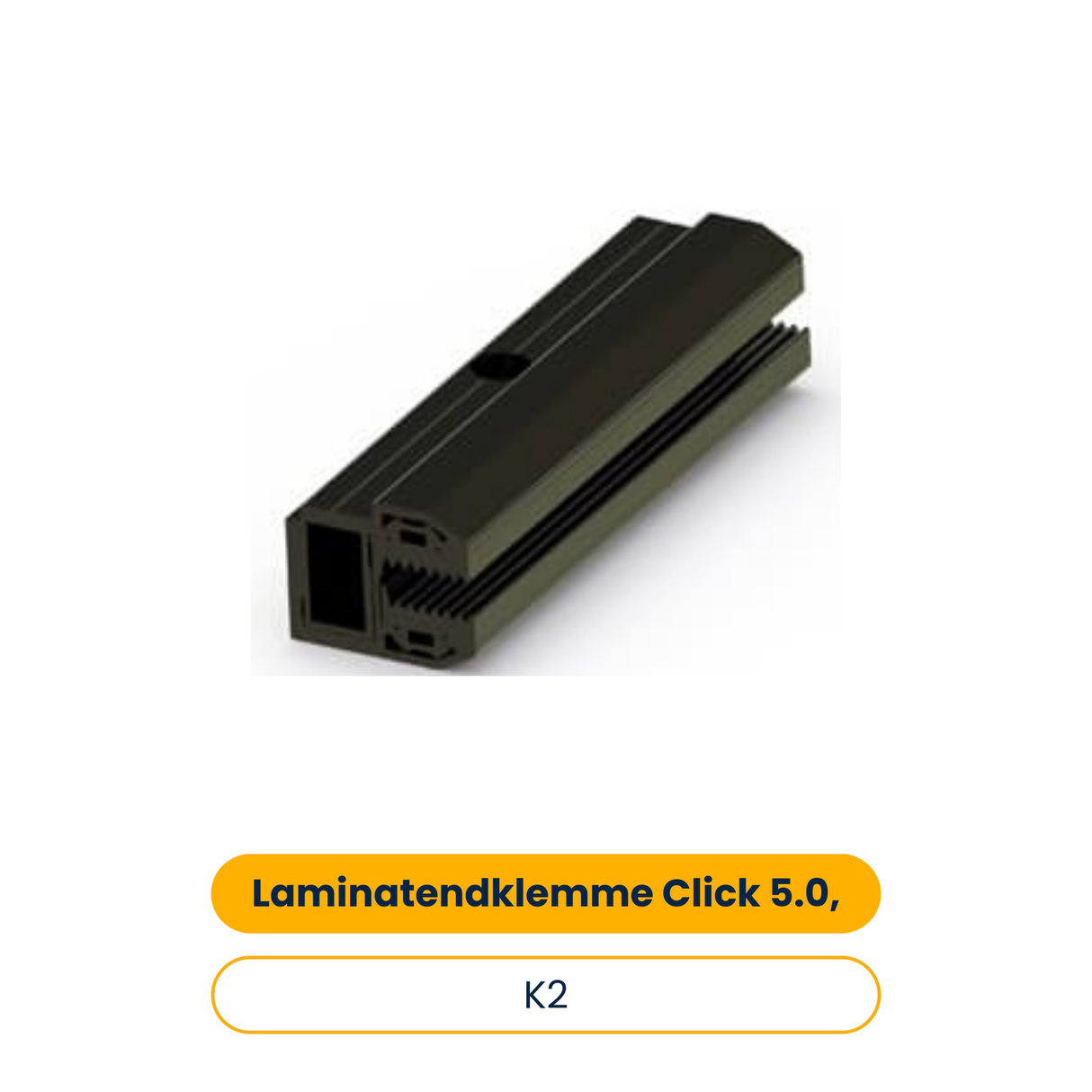 K2 Laminatendklemme Click 5.0, schwarz eloxiert (Art.-Nr. 1005646)