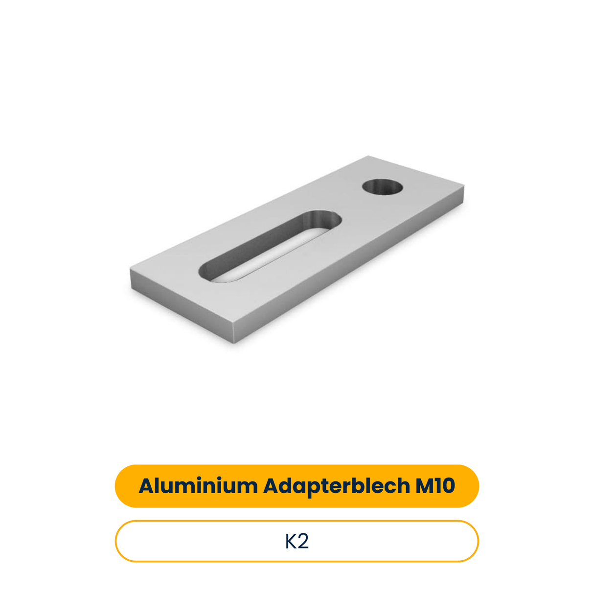 K2 Aluminium Adapterblech M10 (Art.-Nr. 2002544)
