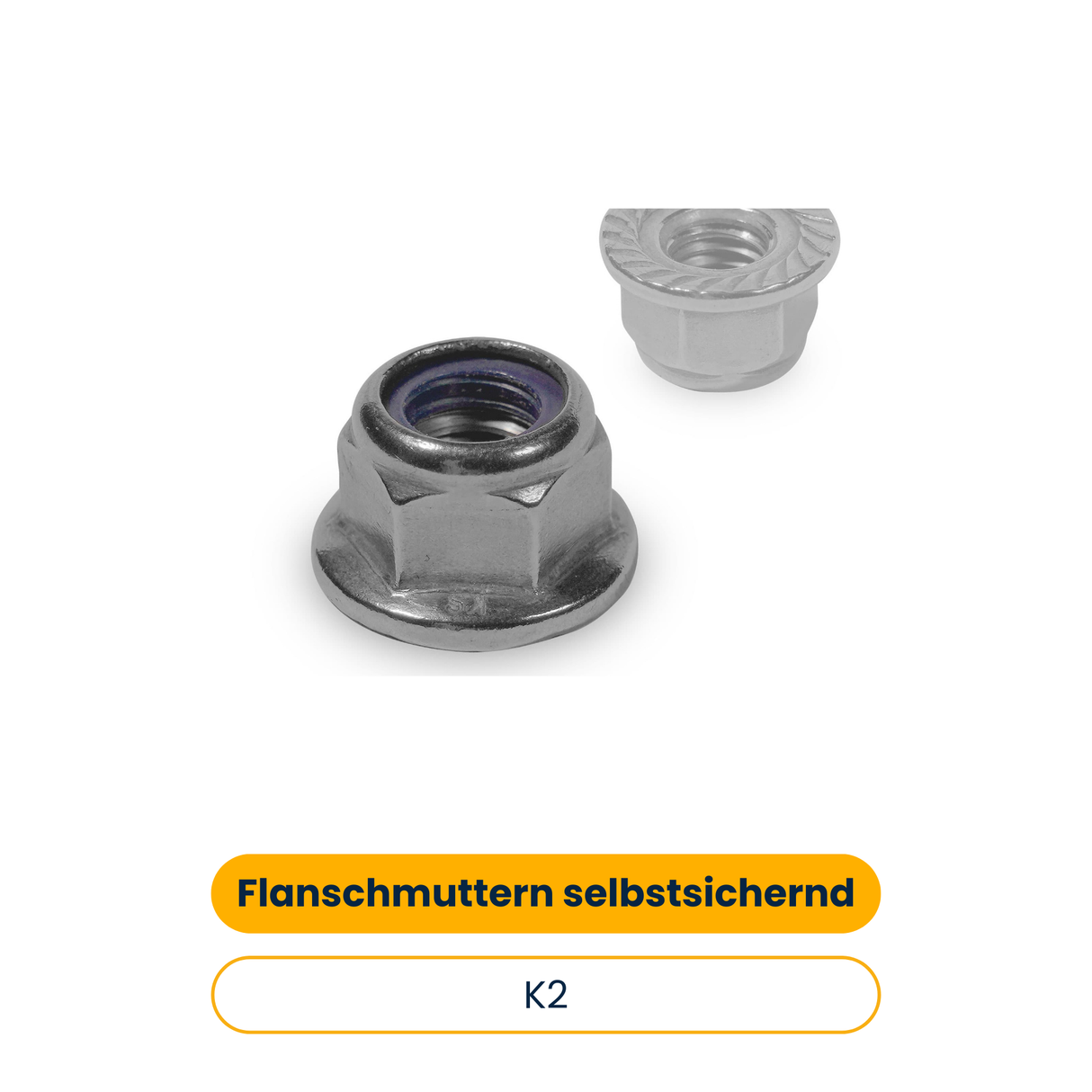 K2 Flanschmuttern selbstsichernd mit Sperrverzahnung M8 (100 Stk.) (Art.-Nr. 2002744)