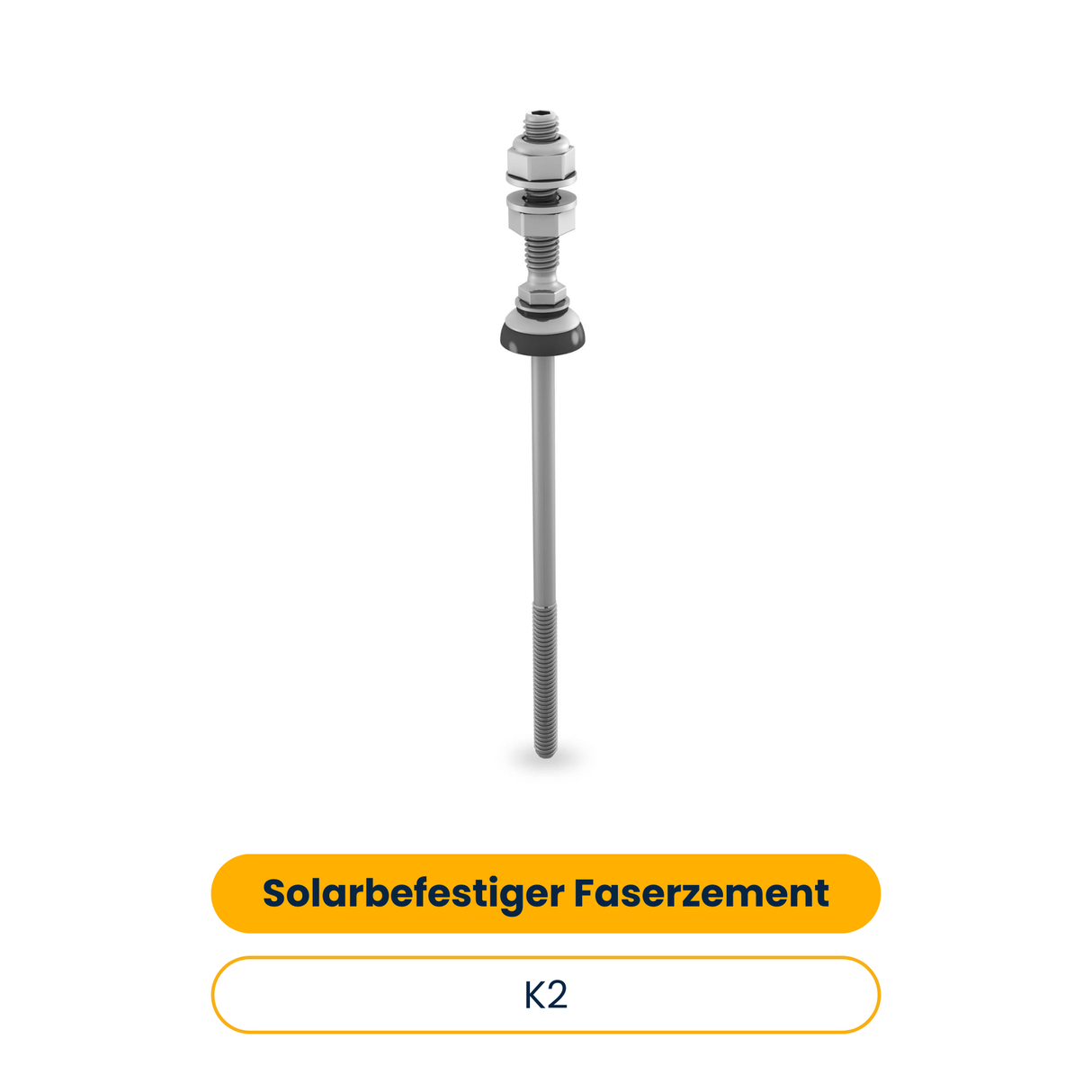 K2 Solarbefestiger mit Faserzement Dichtung 8x115/70 für Stahl Unterkonstruktion (25 Stk.) (Art.-Nr. 2003029)