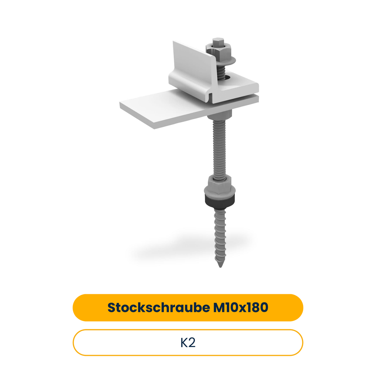 K2 Stockschraube M10x180 mit Climber und Faserzementdichtung (50 Stk.) (Art.-Nr. 2003272)