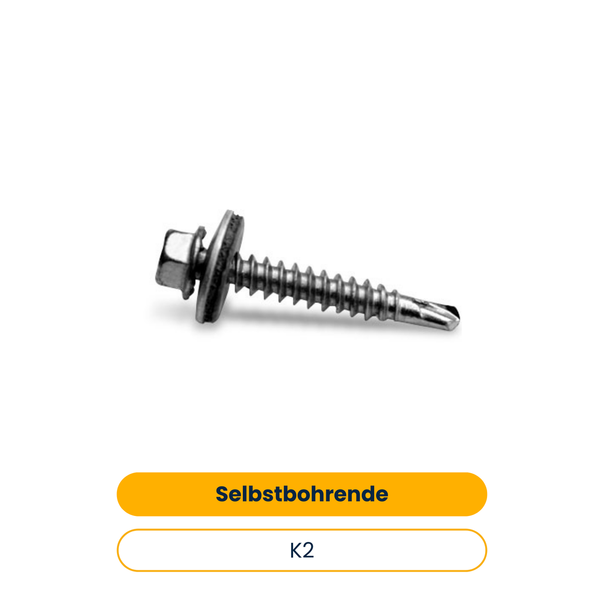 K2 Selbstbohrende Sechskantblechschraube mit Dichtscheibe - 6x40 (500 Stk.) (Art.-Nr. 2003424)