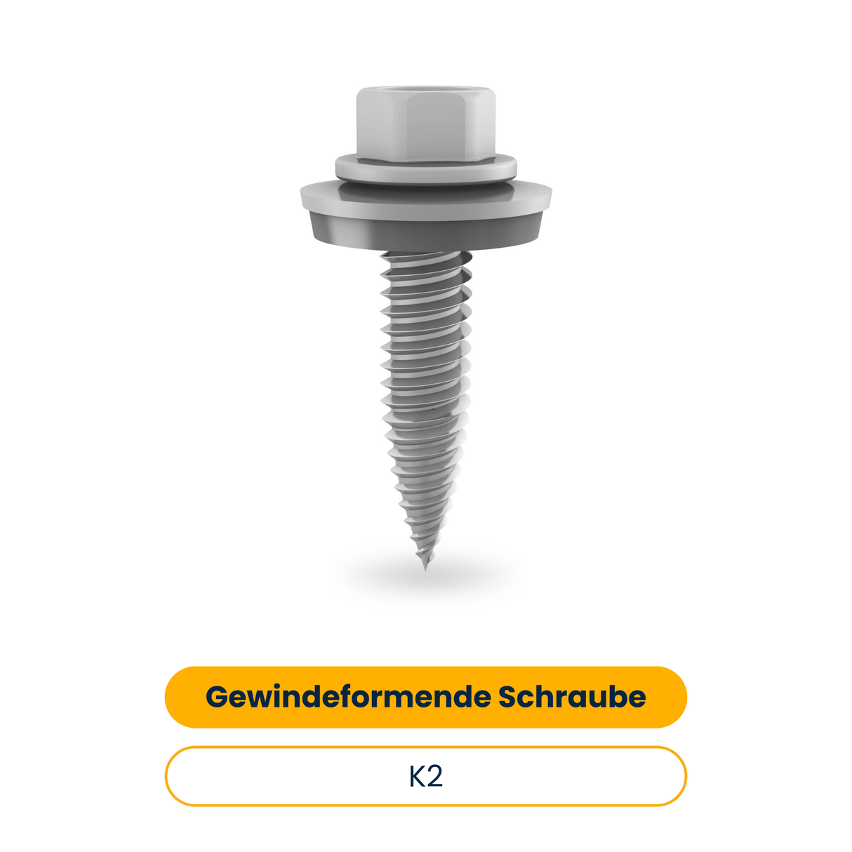 K2 Gewindeformende Schraube mit Dichtscheibe - 6×25_sf (160 Stk.) (Art.-Nr. 2004284)