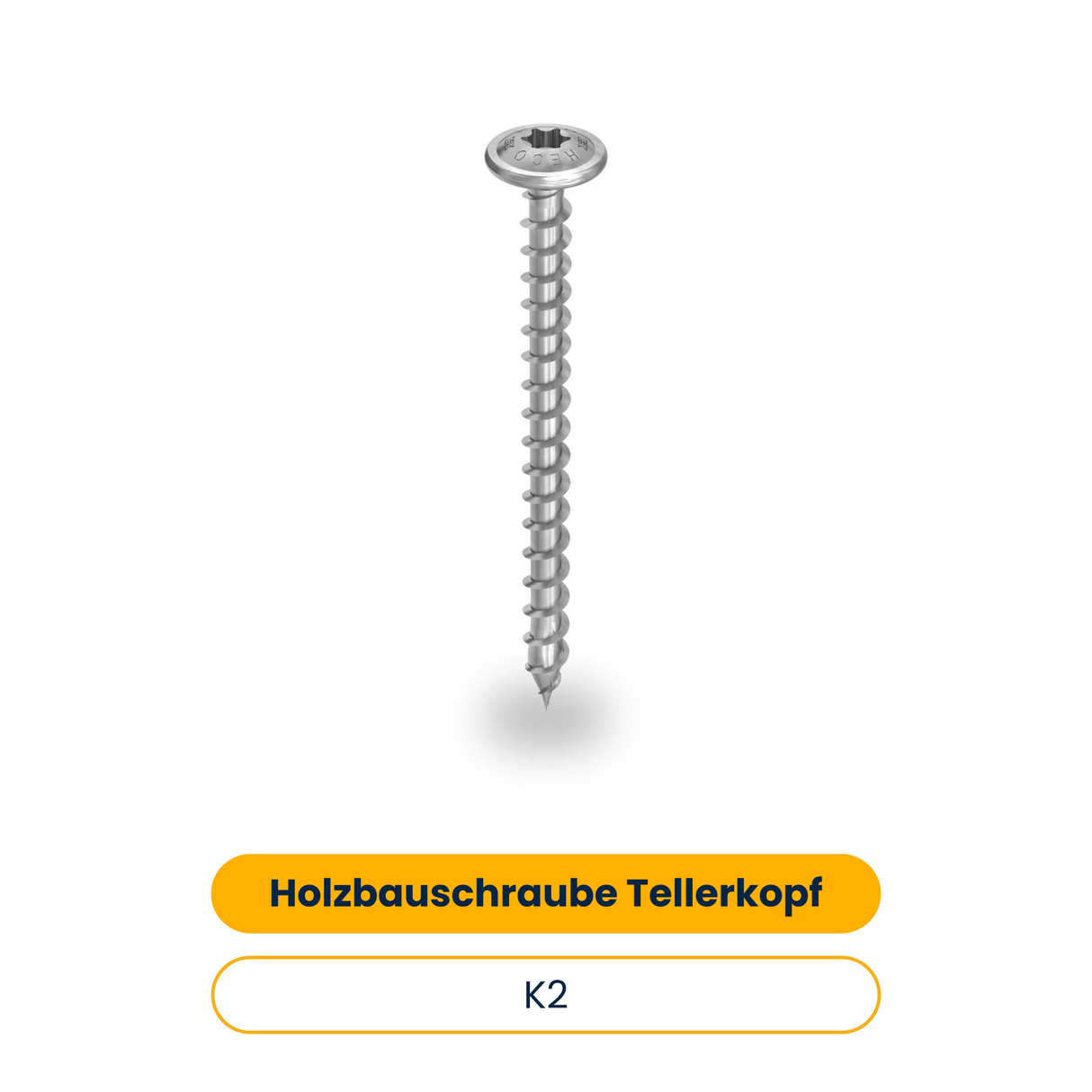 K2 Holzbauschraube mit Tellerkopf 8x80, Vollgewinde, S+P (100 Stk.) (Art.-Nr. 2004448)
