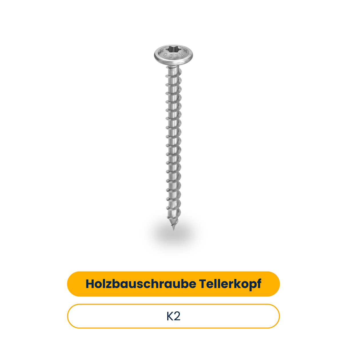 K2 Holzbauschraube mit Tellerkopf 8x80, Vollgewinde, Reisser (50 Stk.) (Art.-Nr. 2004449)