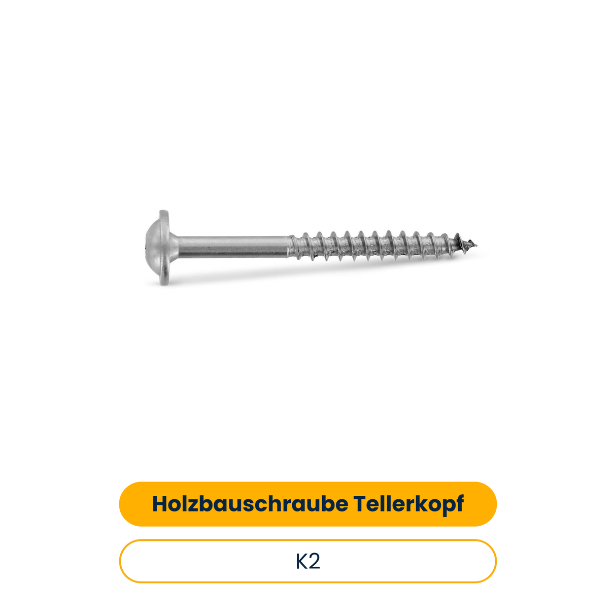 K2 Holzbauschraube mit Tellerkopf 8x100, Teilgewinde (100 Stk.) (Art.-Nr. 2004450)