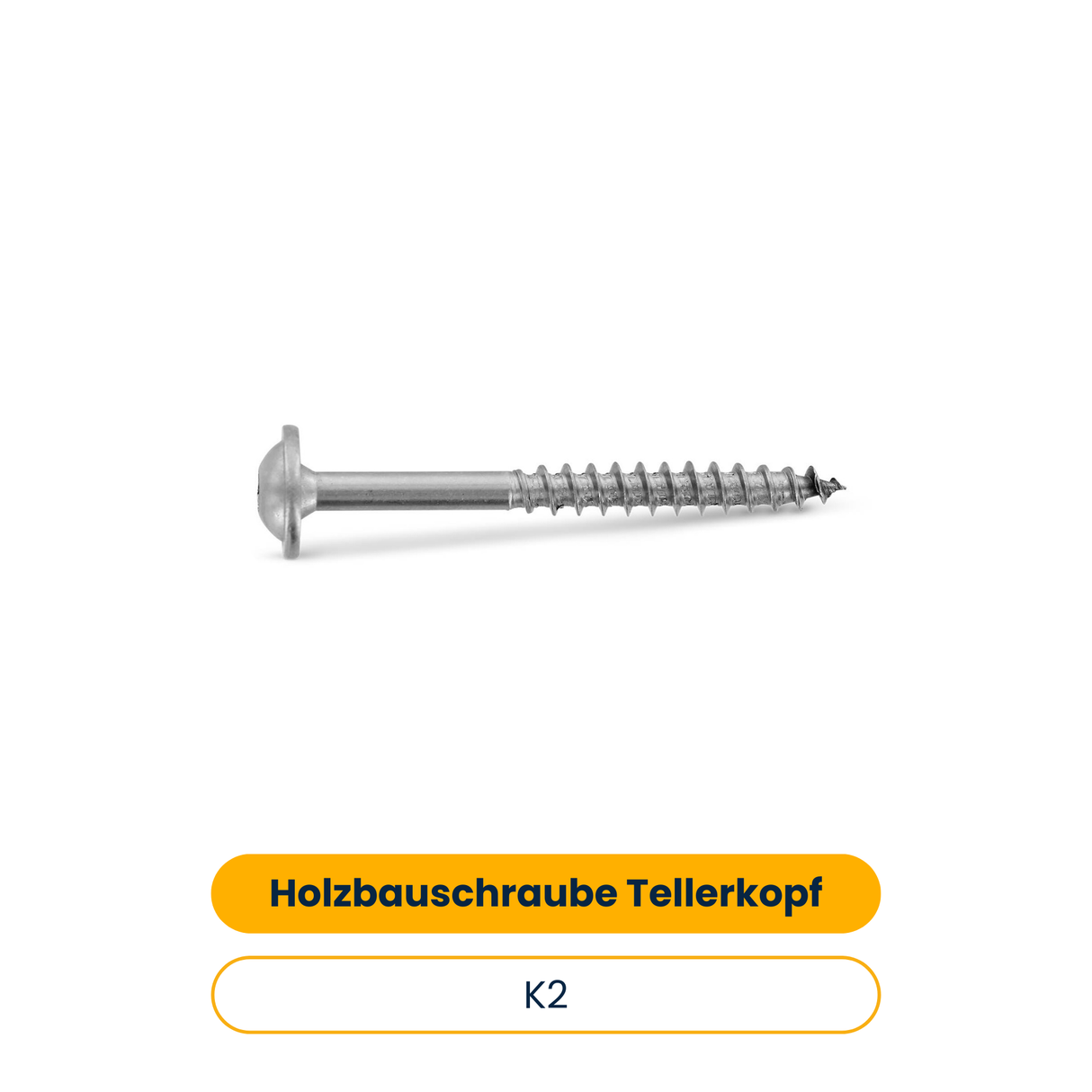 K2 Holzbauschraube mit Tellerkopf 8x80, Teilgewinde (50 Stk.) (Art.-Nr. 2004451)