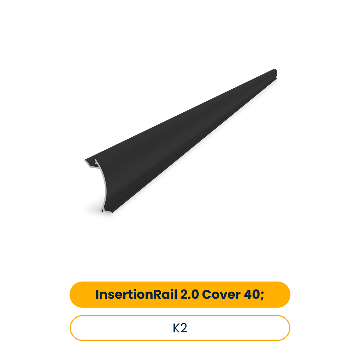 K2 InsertionRail 2.0 Cover; 2.85 m, schwarz eloxiert (40 mm) (Art.-Nr. 2004666)