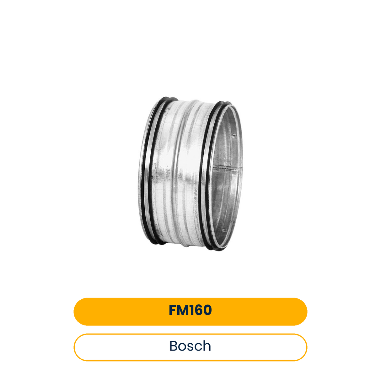 BOSCH Zubehör Wohnungslüftung FM 160 Verbindungsnippel Metall DN160 (Art.-Nr. 7738113764)