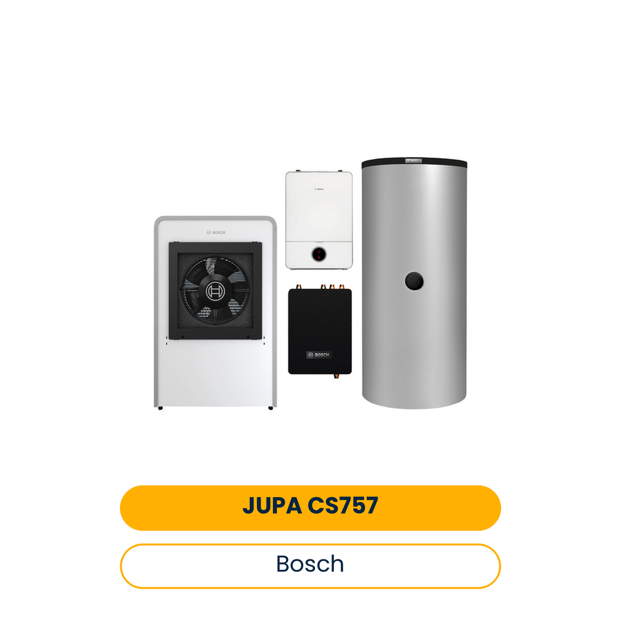 BOSCH Luftwärmepumpen-Paket JUPA CS757 CS7000iAW9IR-S, AWE9, FF20, BHS 750-6ERZ (Art.-Nr. 7739614681)
