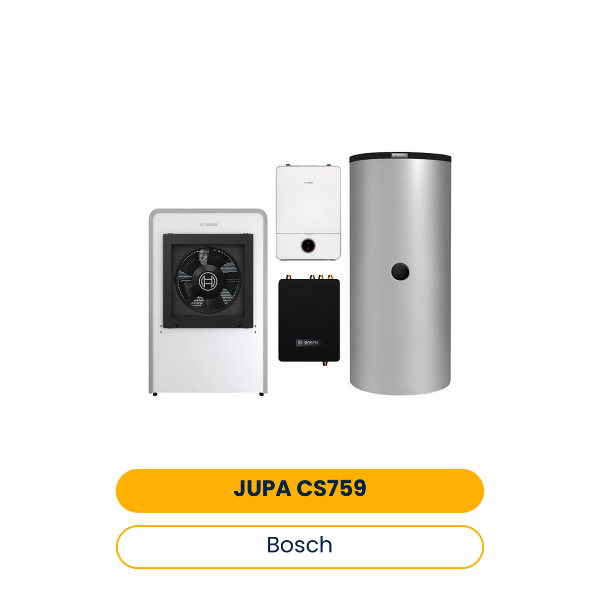 BOSCH Luftwärmepumpen-Paket JUPA CS759 CS7000iAW17IR-T, AWE17, FF20, BHS 1000-6 (Art.-Nr. 7739614683)