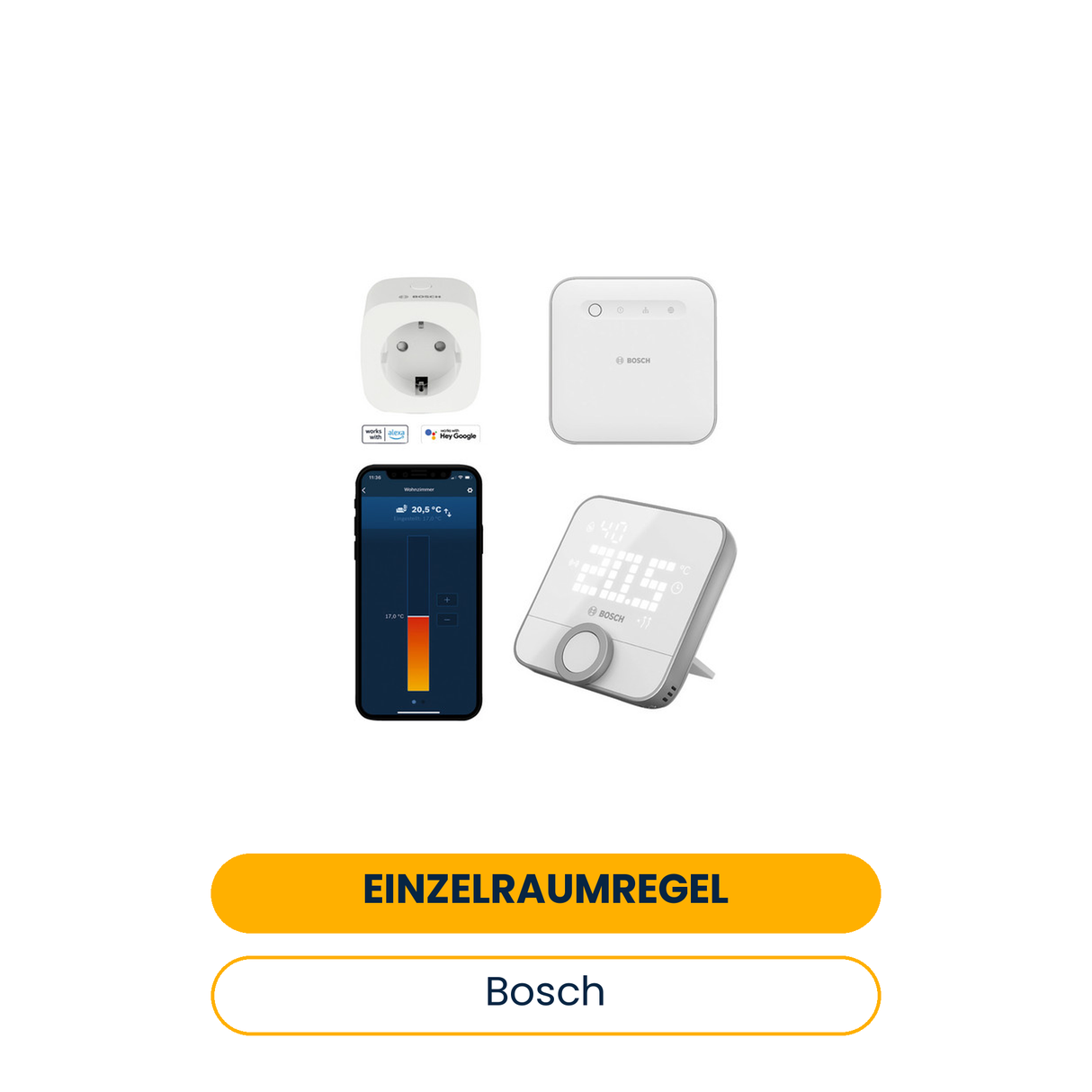BOSCH Einzelraumregelung Starterset Controller,Raumthermost.,Zwischenstecker (Art.-Nr. 7739623521)