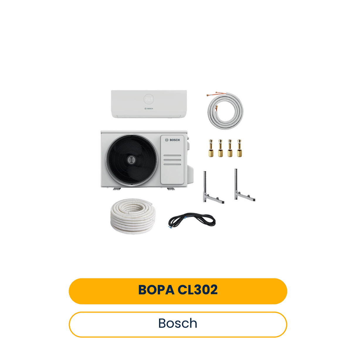 BOSCH Split-Klimapaket BOPA CL302 CL3000i26-Set, Wandkonsole, Doppelrohr (Art.-Nr. 7739623941)
