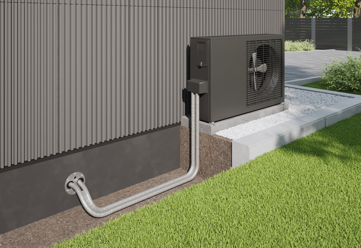 Evertec 2M-12M 200% GEG Wellrohr, inklusive Flamco Anschlussset FixLock DN32x1