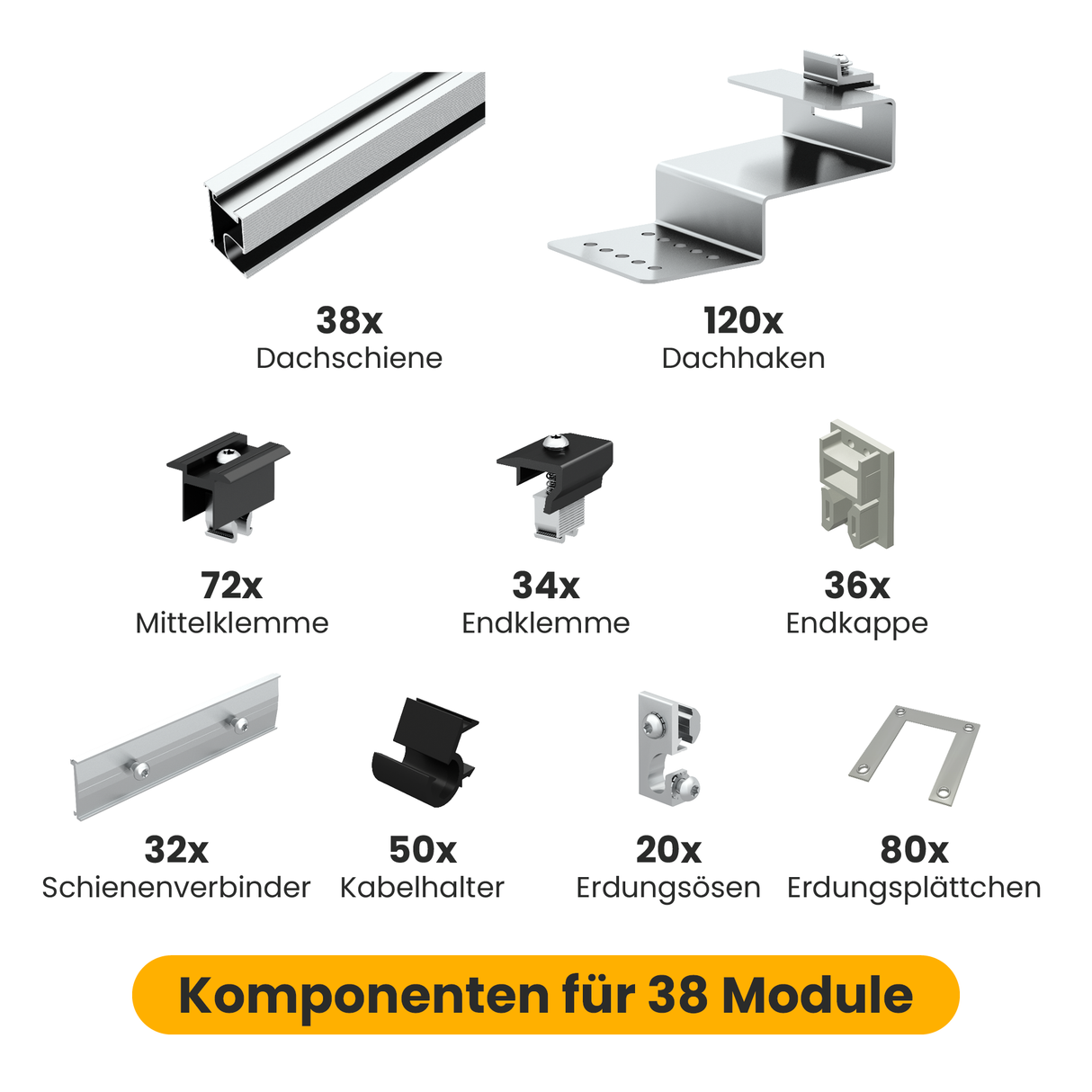 Clenergy Ensemble de crochets plats