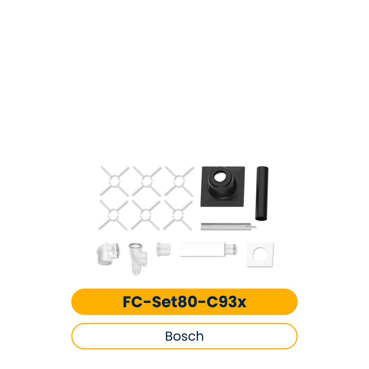 BOSCH Accessoires d'évacuation FC-Set80-C93x (en haut) Kit de base C93x, d:80/125mm (Réf. 7738112544)