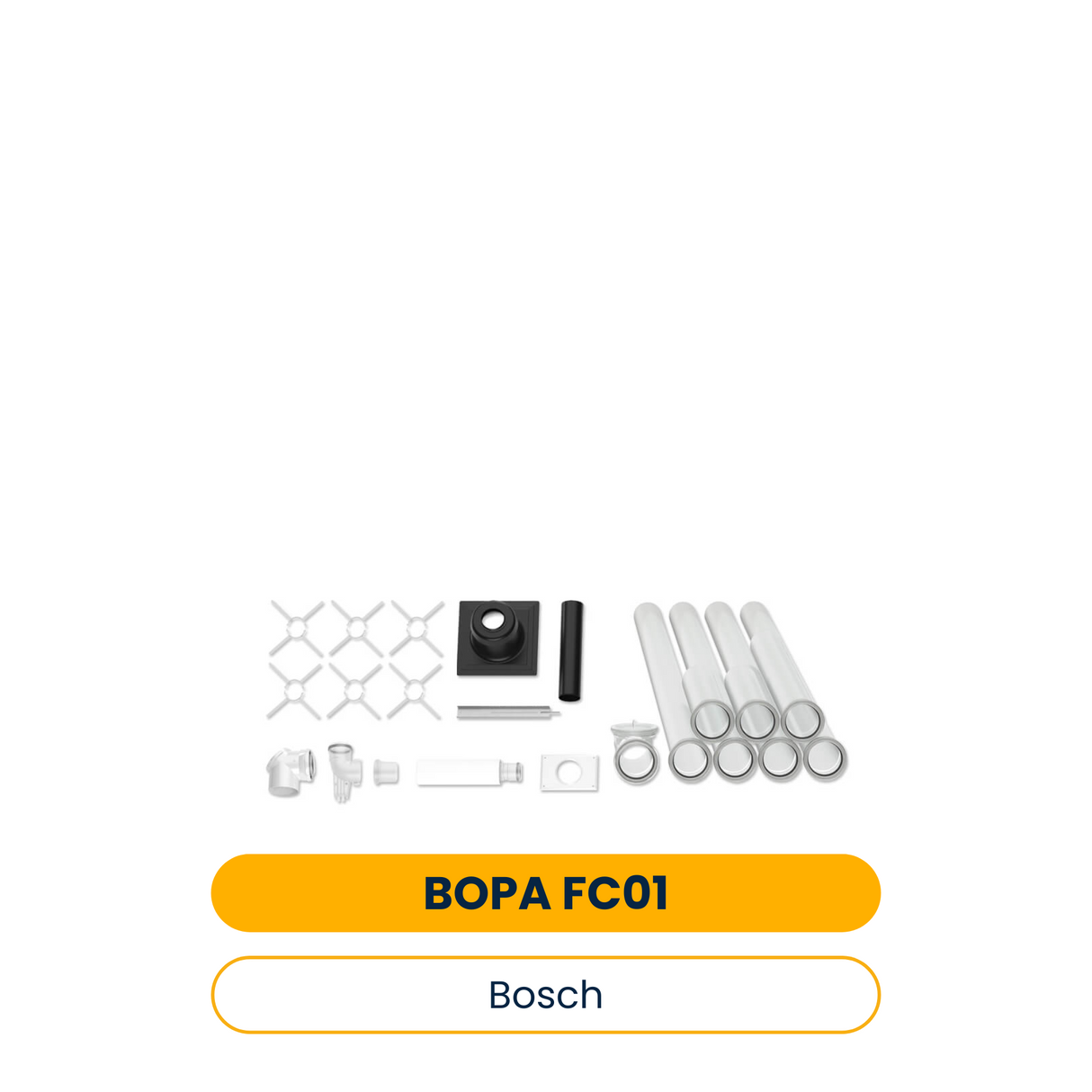 BOSCH Pack standard d'évacuation des gaz BOPA FC01 conduit rigide, 80/125, 10m, RLU (Réf. 7739617749)