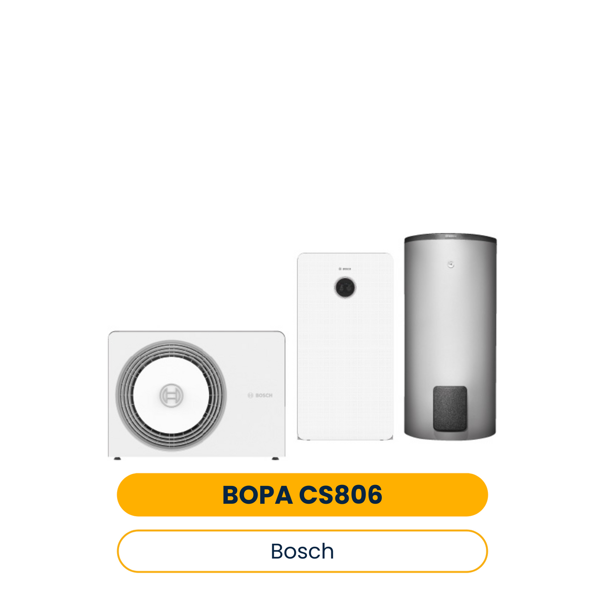 Pack pompe à chaleur air BOSCH BOPA CS806 AW 12 OR-T, CS5800iAW 12 MB, WH 290 (Réf. 7739624195)