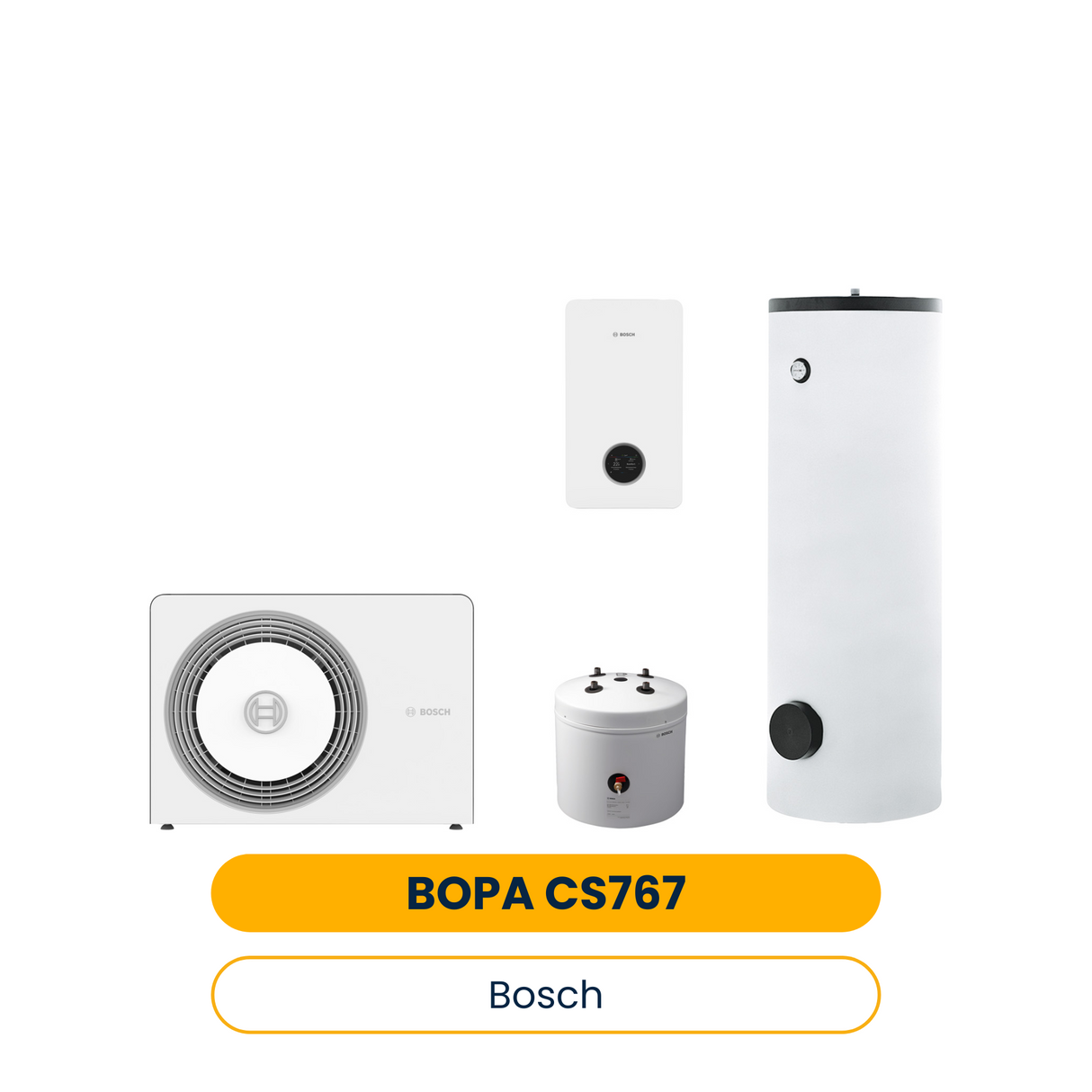 BOSCH Luftwärmepumpen-Paket BOPA CS767 AW 4 OR-S, CS5800iAW 12 E, BST 50, HR300 (Art.-Nr. 7739624368)