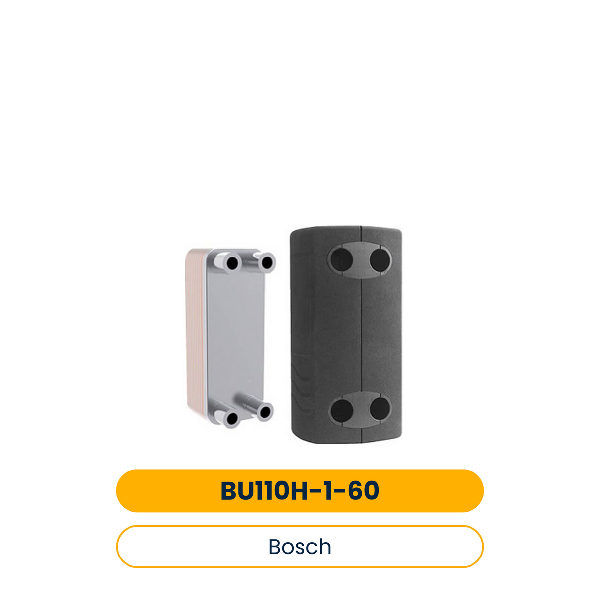 BOSCH Plattenwärmetauscher BU110H-1-60 kupfergelötet, 55 kW, 1 1/4" auf 1" (Art.-Nr. 7738339799)