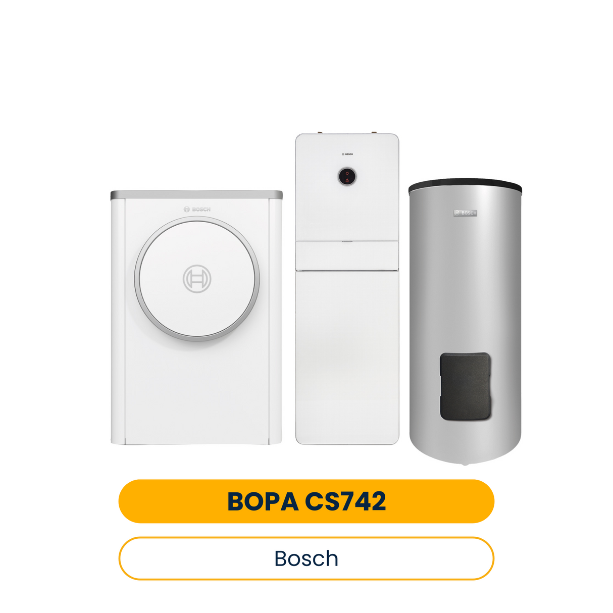 BOSCH Pack pompe à chaleur air BOPA CS742 CS7400iAW 7 OR-S, AWMB 9, WH 290 LP1 B (Réf. 7739623744)