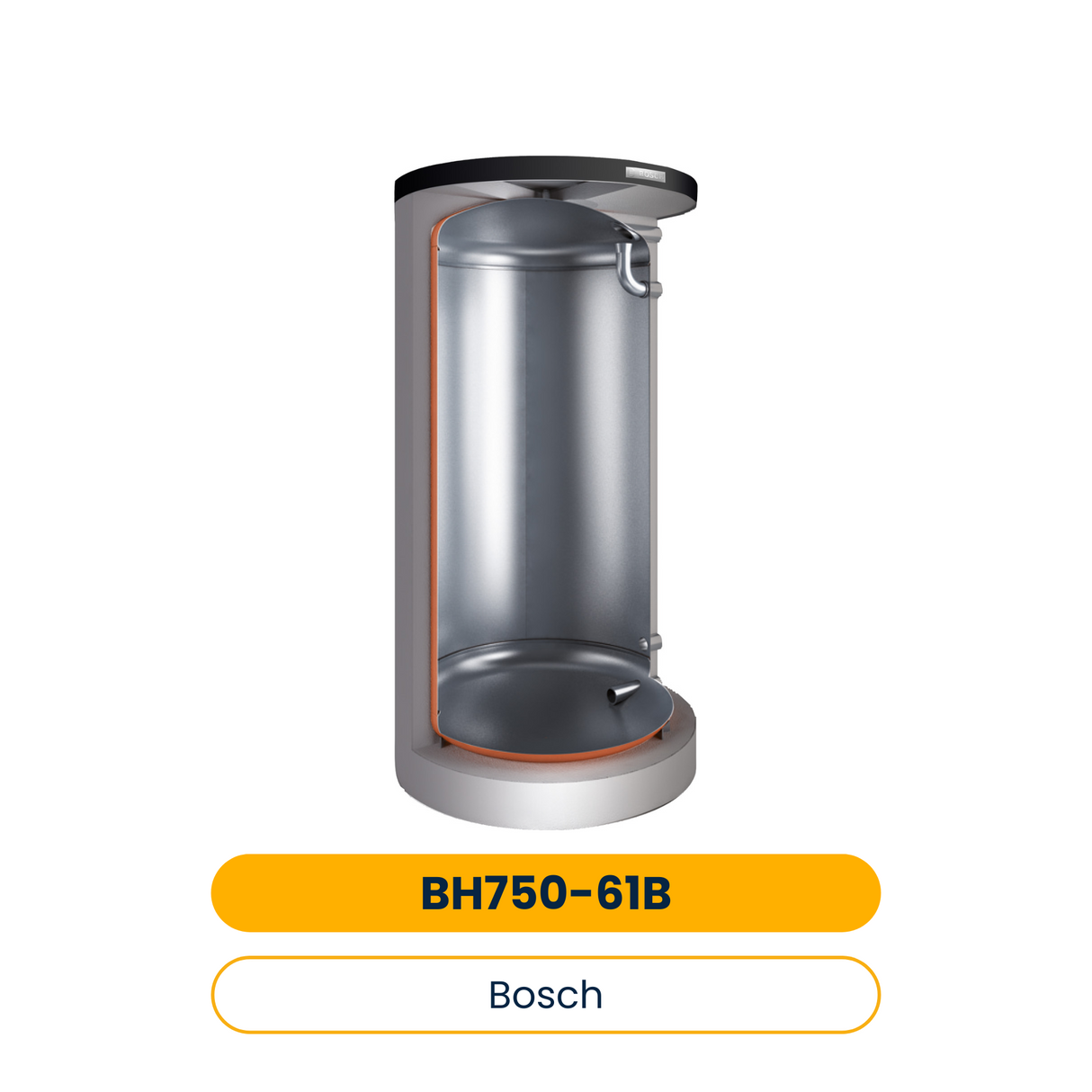 BOSCH Pufferspeicher STORA BH 750-6 1 B für Wärmepumpen, 1820x1030, 750L, silber (Art.-Nr. 7735501615)