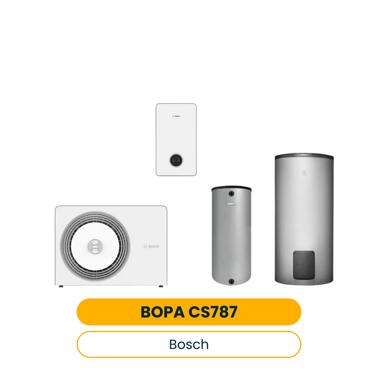 Pack pompe à chaleur aérothermique BOSCH BOPA CS787 AW 7 OR-S, CS5800iAW 12 E, BH120,WH290 (Réf. 7739623253)