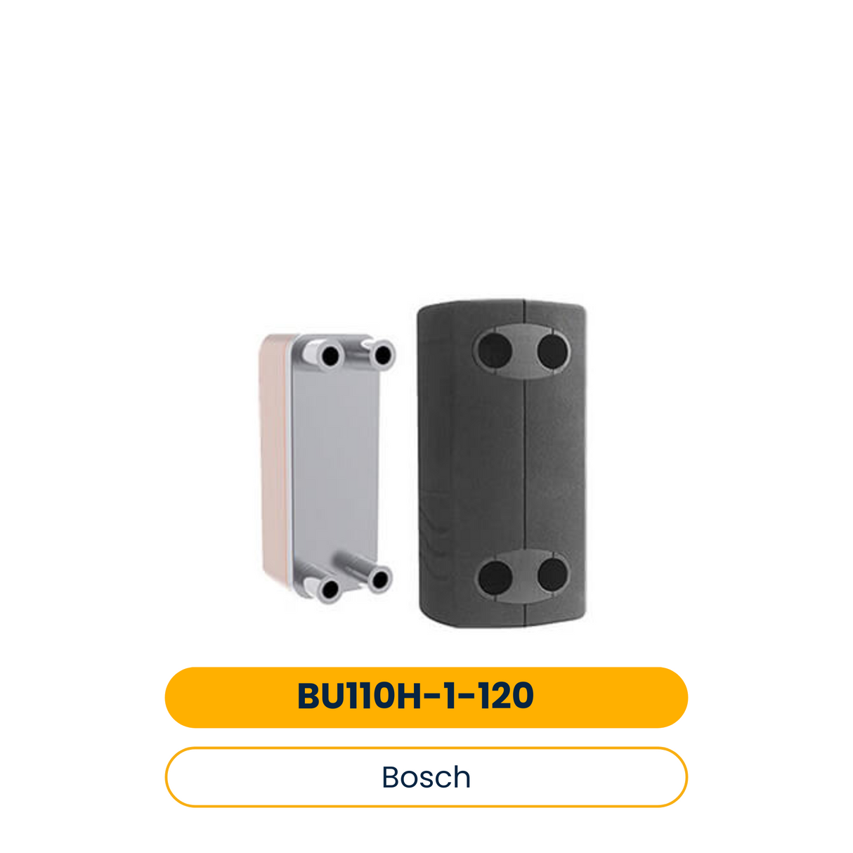 Échangeur de chaleur à plaques BOSCH BU110H-1-120 brasé cuivre, 110 kW, 1 1/4" vers 1" (Réf. 7738339803)