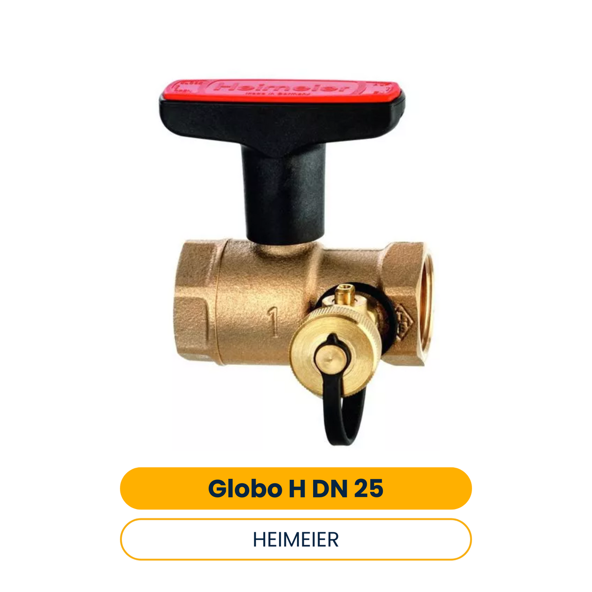 HEIMEIER Heizungskugelhahn Globo H DN 25 Innengewinde, mit Entleerung (Art. Nr. 0615-04.000)