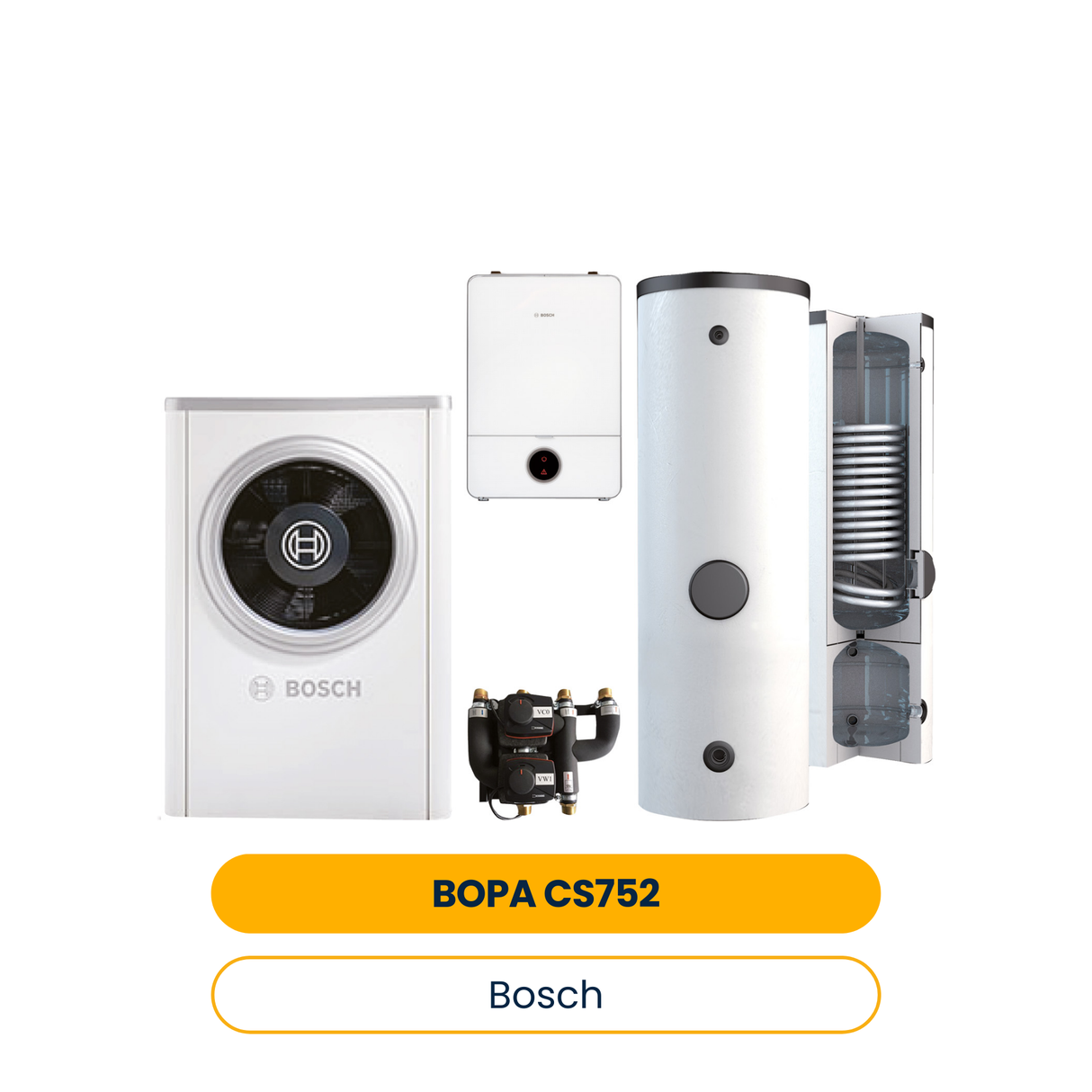 BOSCH Luftwärmepumpen-Paket BOPA CS752 CS7001iAW 7 OR-S, AWE9, BPU400-C, INPA (Art.-Nr. 7739620415)