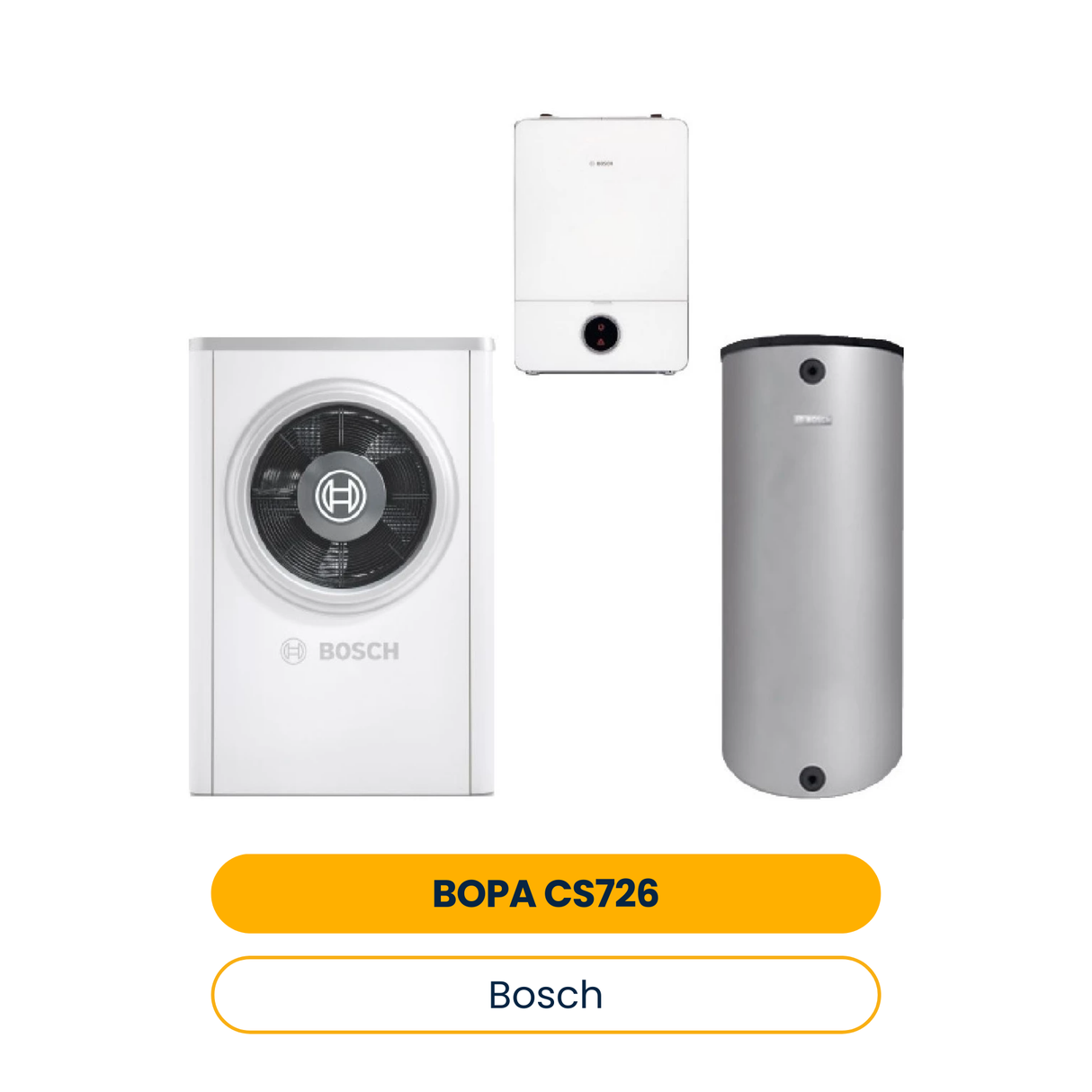 BOSCH Luftwärmepumpen-Paket BOPA CS726 CS7001i AW 9 OR-S, AWE9, BH120-5 1 A (Art.-Nr. 7739623739)