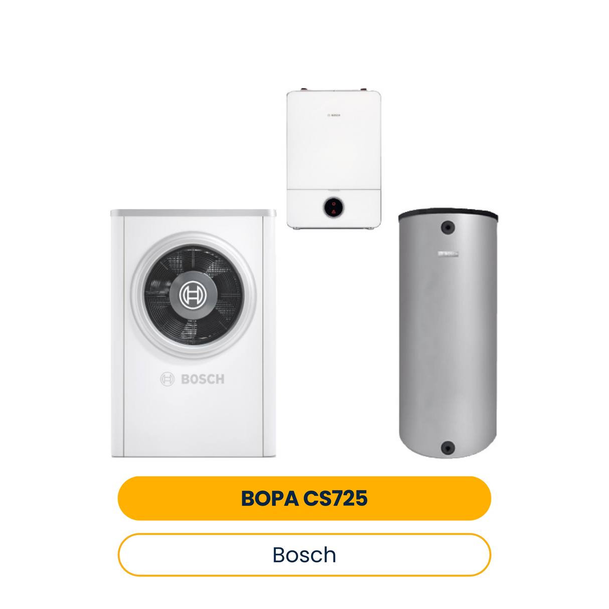 BOSCH Luftwärmepumpen-Paket BOPA CS725 CS7001i AW 7 OR-S, AWE9, BH120-5 1 A (Art.-Nr. 7739623738)