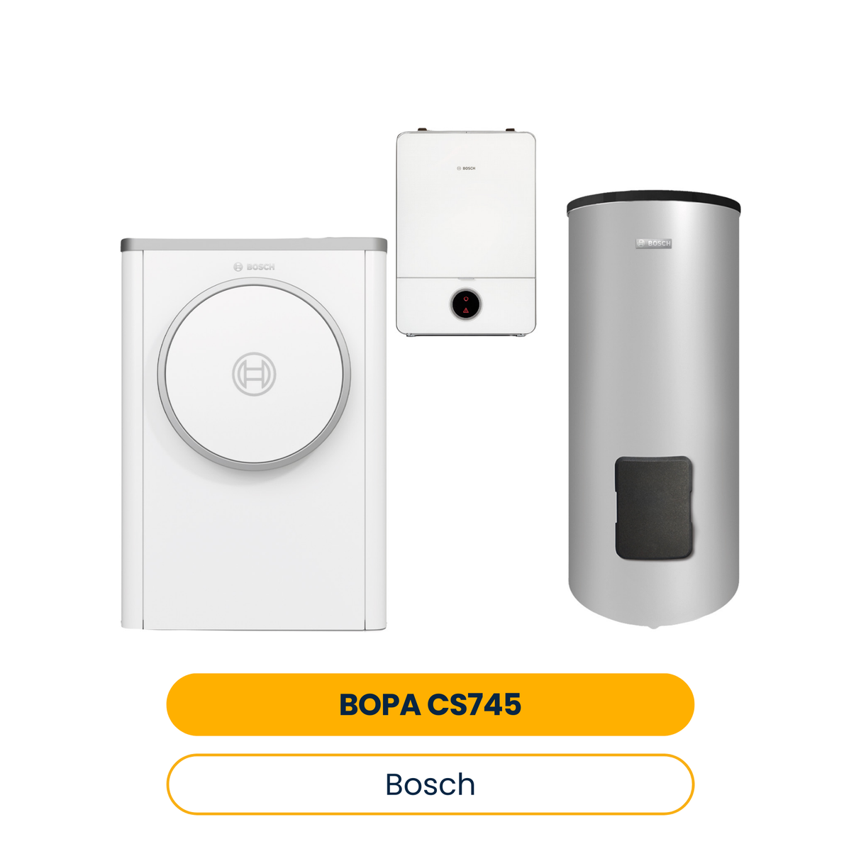 Pack pompe à chaleur air BOSCH BOPA CS745 CS7400iAW 5 OR-S, AWE9, WH 290LP1, CR11H (Réf. 7739623747)