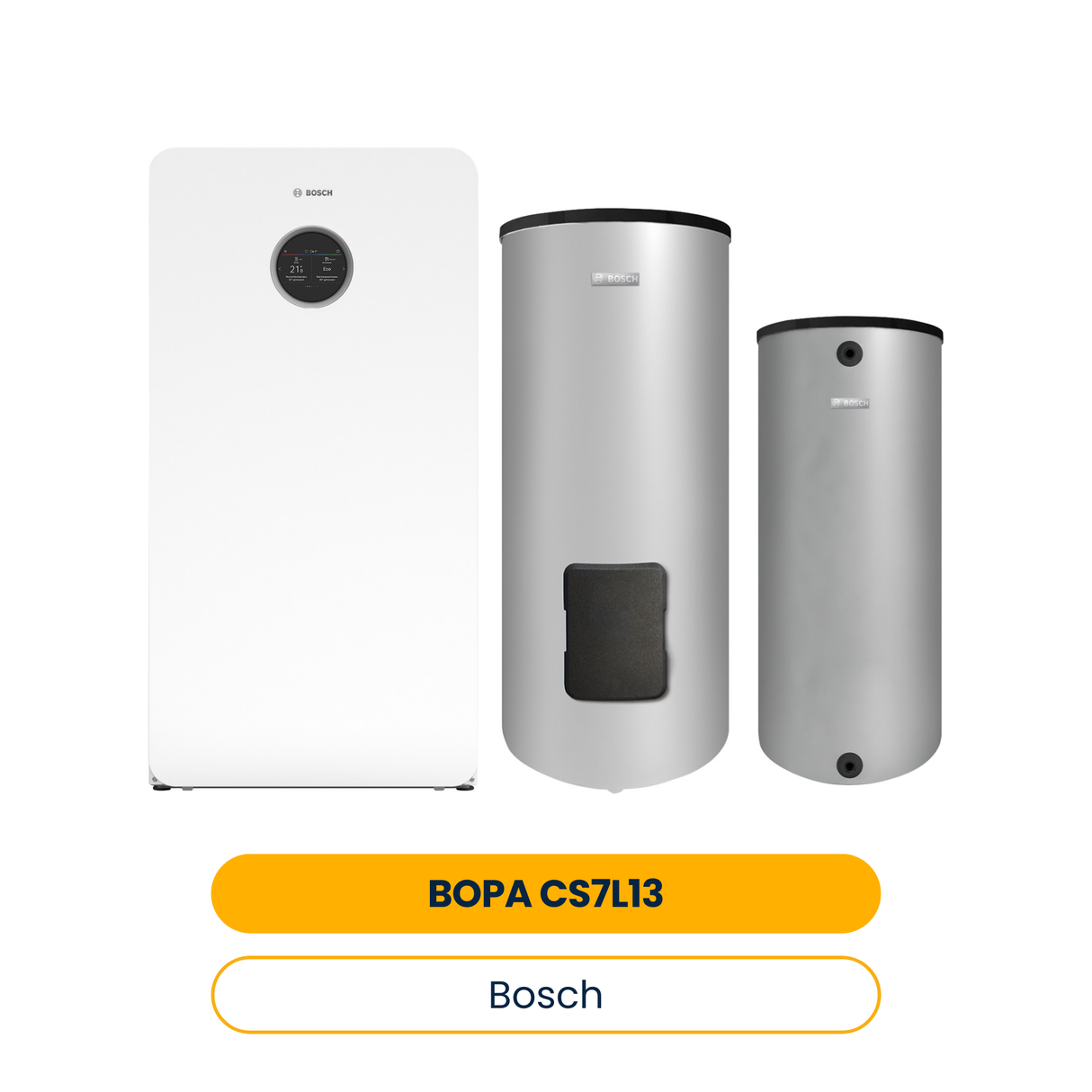 BOSCH Pack pompe à chaleur à eau BOPA CS7L13 CS7800iLW 6 F, WH 290 LP1 B, BH 120-5 1A (Réf. 7739624470)