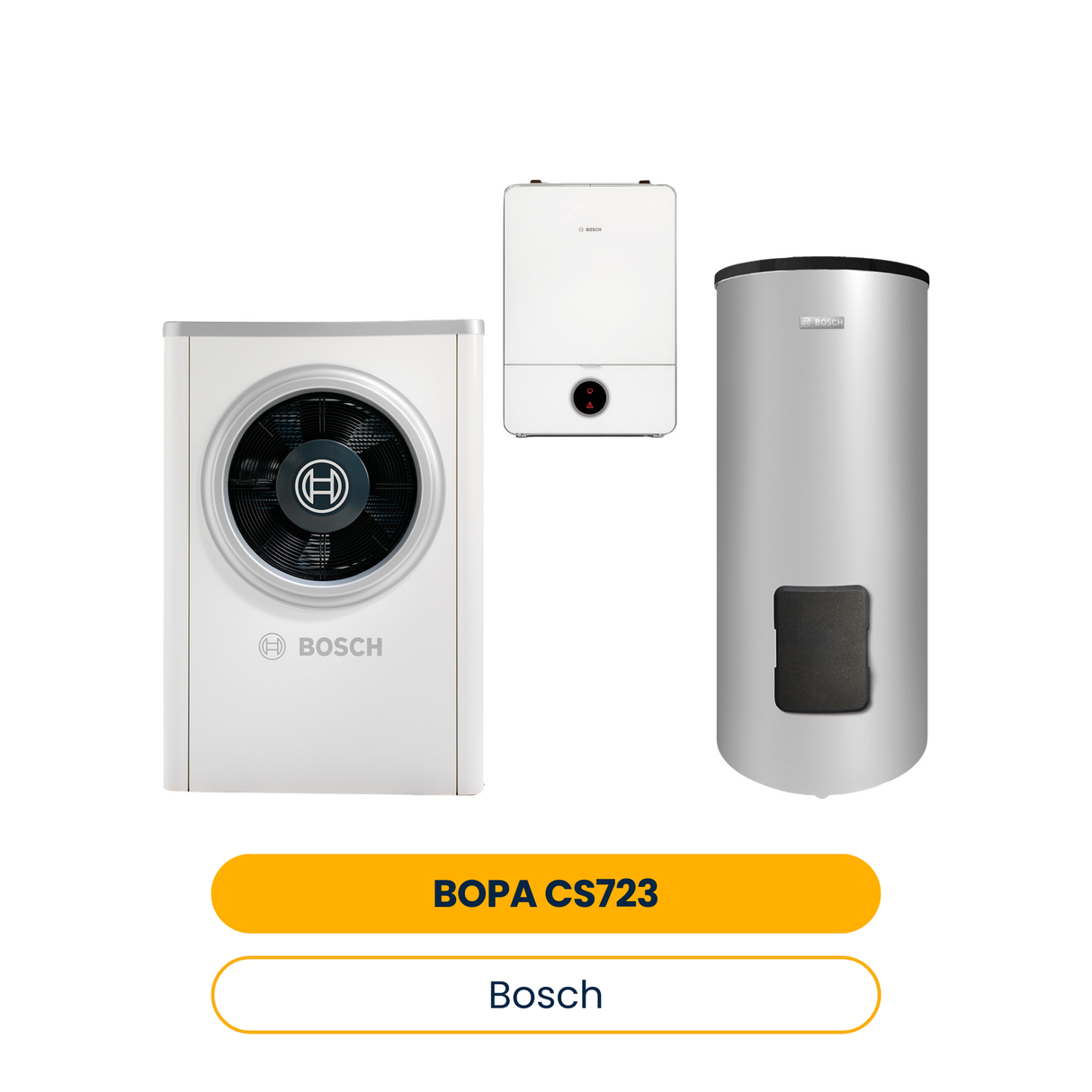 Pack pompe à chaleur aérothermique BOSCH BOPA CS723 CS7001iAW9OR-S, AWB9, WH290, BH200-5 (Réf. 7739623736)