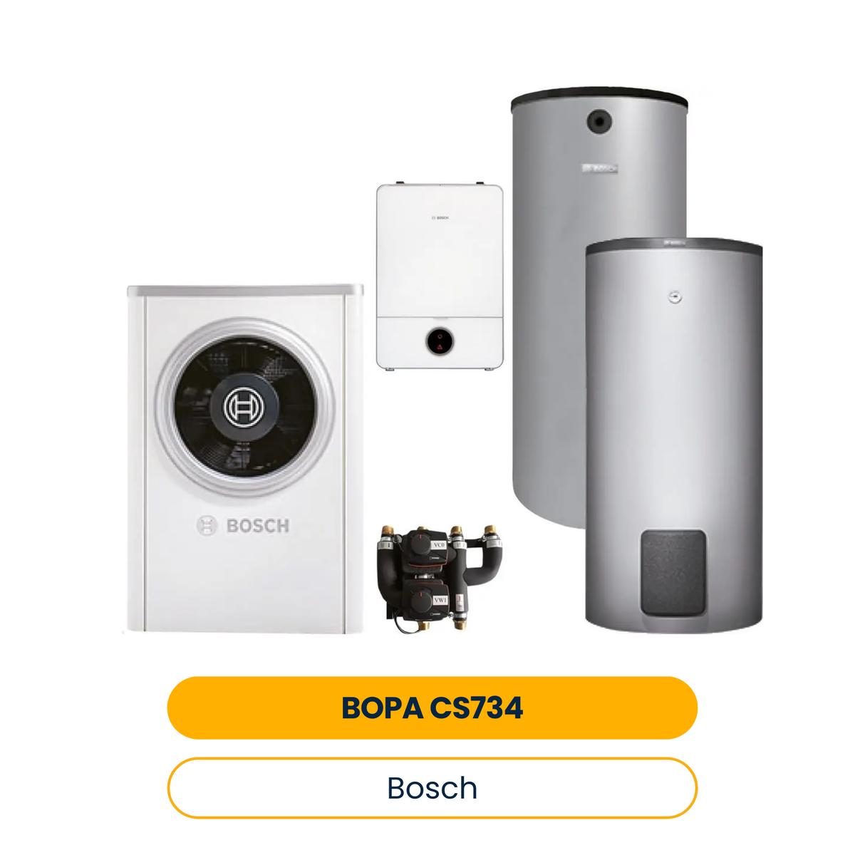 BOSCH Luftwärmepumpen-Paket BOPA CS734 CS7001i AW 9 OR-S, AWE9, BH120-5, WH290 (Art.-Nr. 7739623742)