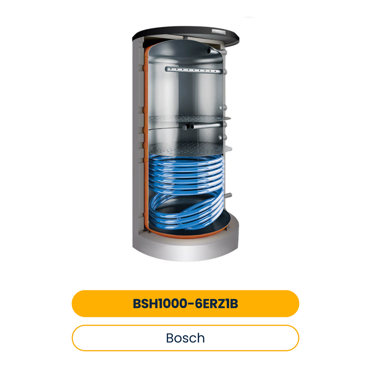 BOSCH Pufferspei. STORA BSH 1000-6 ERZ1B für Wärmepumpen, 2295x1030, 965L, silber (Art.-Nr. 7735501633)
