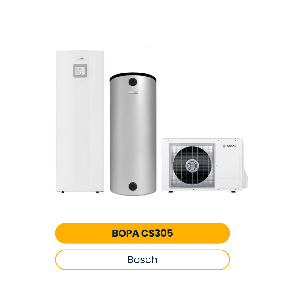 Pack pompe à chaleur split BOSCH BOPA CS305 CS3400iAWS 10 OR-T avec 14 M, BH 120-5 1A (Réf. 7739621488)