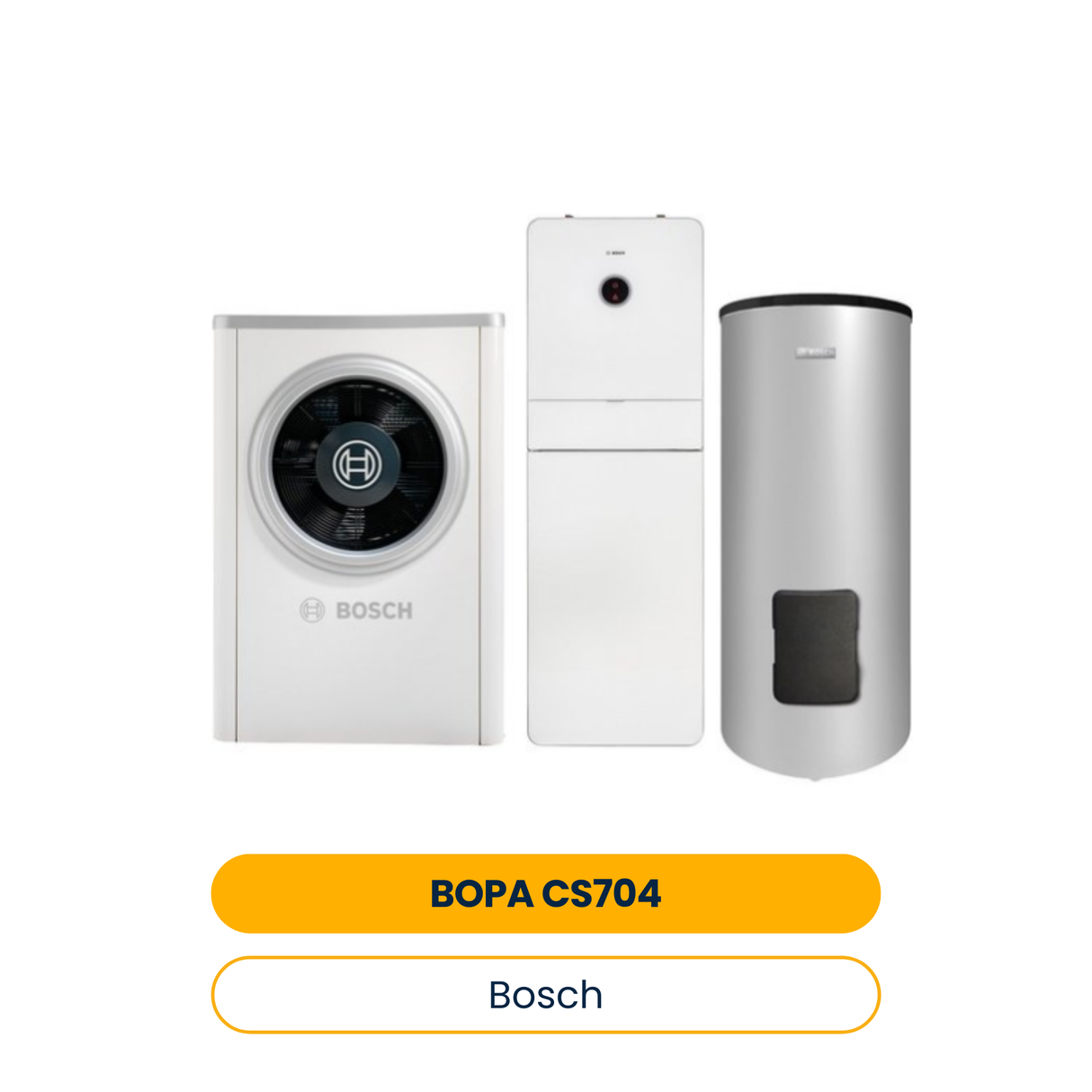 BOSCH Pack pompe à chaleur air BOPA CS704 CS7001iAW13OR-T, AWMB 9, WH 370 LP1 B (Réf. 7739623710)
