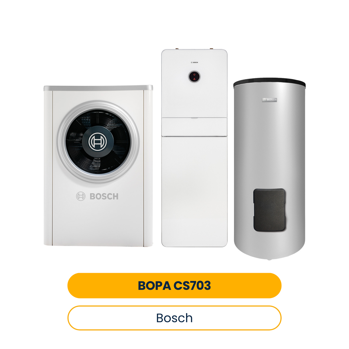 BOSCH Pack pompe à chaleur air BOPA CS703 CS7001iAW 9 OR-S, AWMB 9, WH 290 LP1 B (Réf. 7739623726)