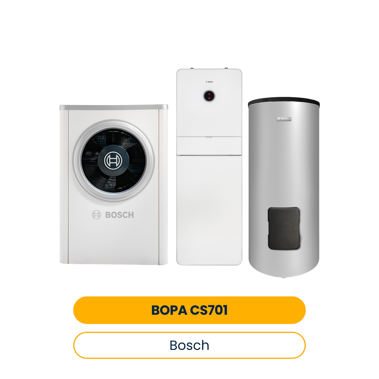 BOSCH Pack pompe à chaleur air BOPA CS701 CS7001iAW 5 OR-S, AWMB 9, WH 290 LP1 B (Réf. 7739623724)