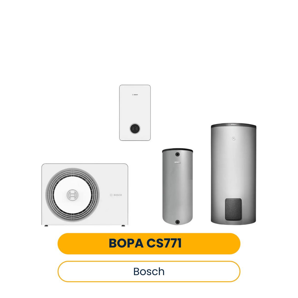 BOSCH Luftwärmepumpen-Paket BOPA CS771 AW 5 OR-S, CS6800iAW 12 E, BH120,WH290 (Art.-Nr. 7739622394)