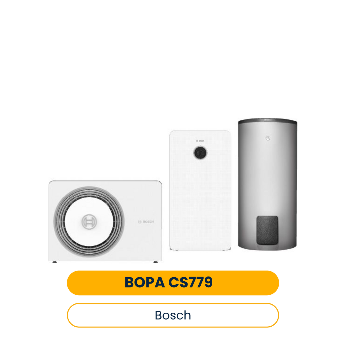 Pack pompe à chaleur aérothermique BOSCH BOPA CS779 AW 4 OR-S, CS6800iAW 12 MB, WH 290 (Réf. 7739622866)