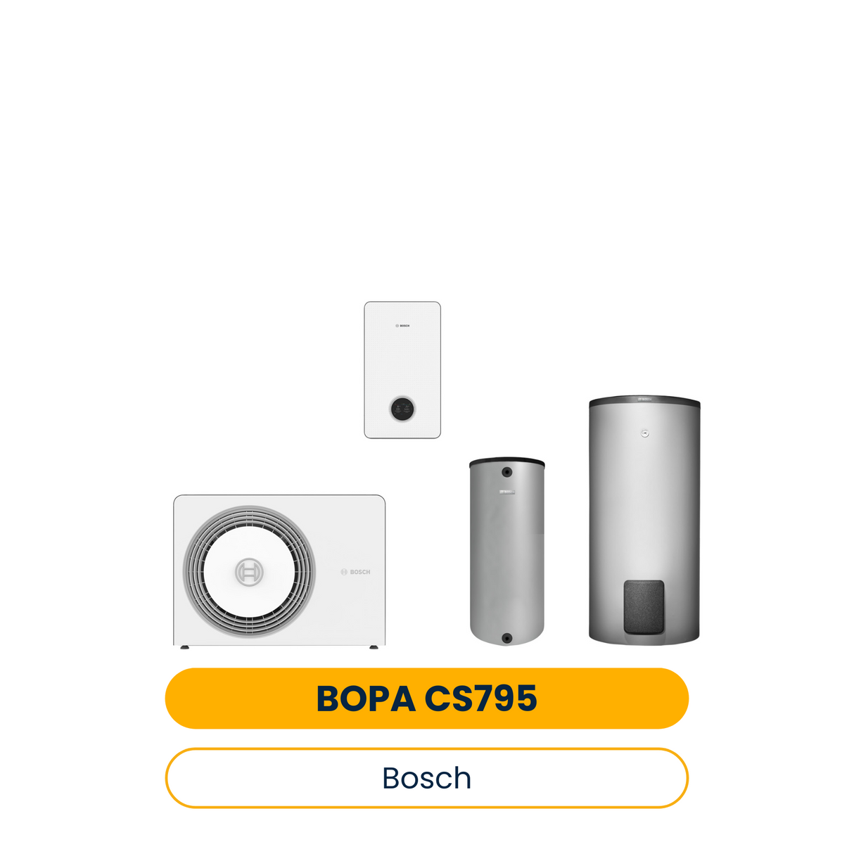 BOSCH Luftwärmepumpen-Paket BOPA CS795 AW 12 OR-T, CS6800iAW 12 E, BH200,WH370 (Art.-Nr. 7739623438)