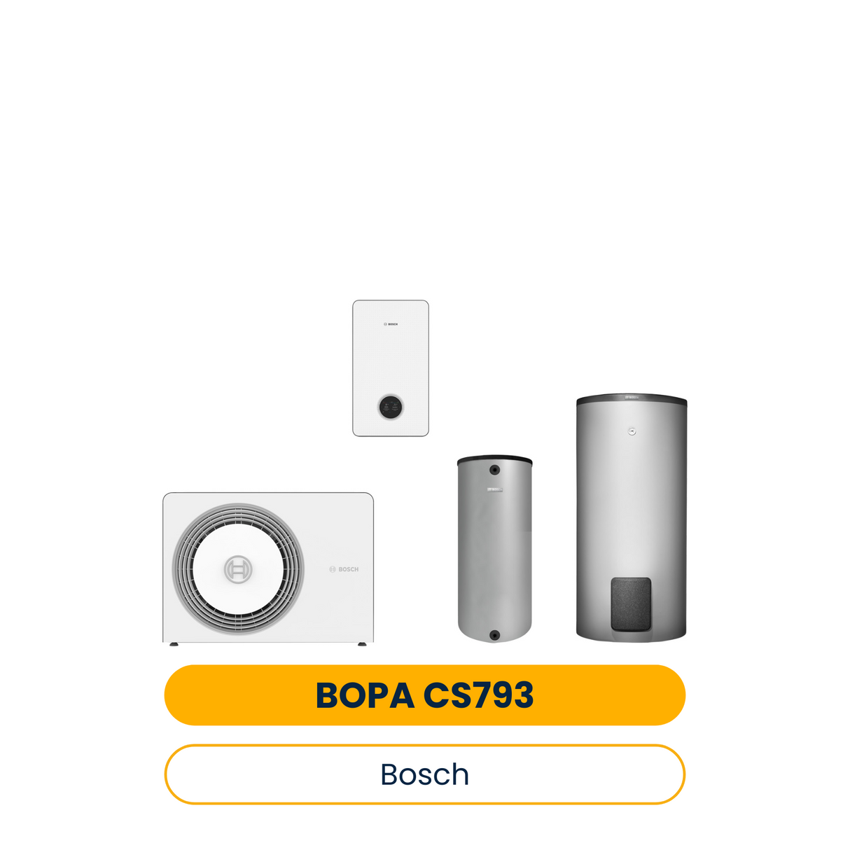 BOSCH Pack pompe à chaleur air BOPA CS793 AW 12 OR-T, CS5800iAW 12 E, BH120,WH290 (Réf. 7739623442)