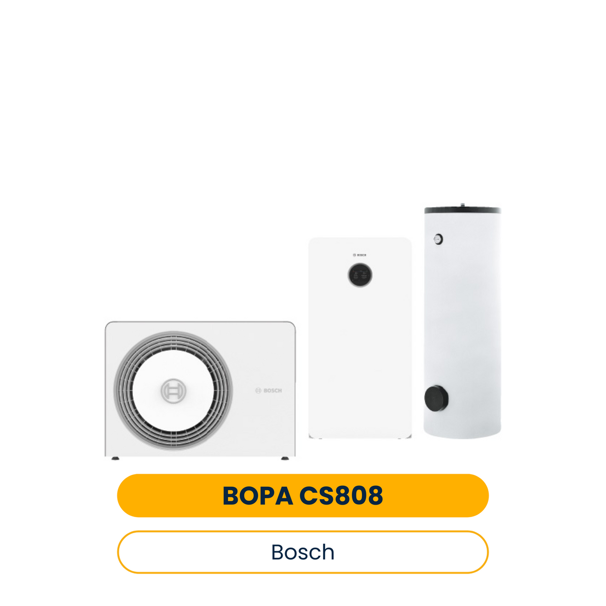 BOSCH Pack pompe à chaleur aérothermique BOPA CS808 AW 12 OR-T, CS5800iAW 12 MB, HR300 (Réf. 7739624191)